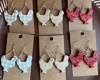 Chicken Dangle Earrings