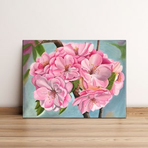 Peach flower painting | Original oil painting 16x20&quot; | Flower painting | Home decor | Gift Idea | Ready to hang