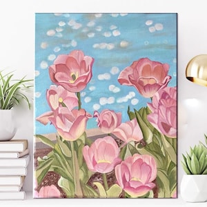Tulip Painting | Flower Painting | Original Oil Painting | Modern Art | Home Decor | Wall Decor | Realistic Painting | Gift for mom