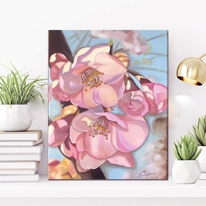 Spring Blossoms Oil Painting On Canvas: Original Floral Art, 11x14&quot;