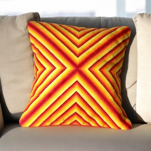 Funky retro needlepoint cushion, Op art pillow, Bargello pillow,Striped cushion,Unique needlepoint pillow,gift for the home,