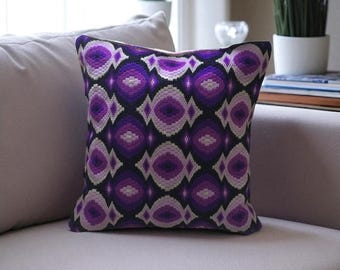 Funky retro needlepoint cushion