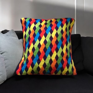 Mehrfarbiges Original Nadelkissen, Karneval inspiriert Nadelspitze Kissen, Geschenk für Zuhause, Einweihungsgeschenk, Buntes Sofakissen