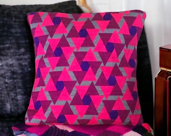 Funky Decorative throw pillow,Bargello Needlepoint cushion, Boho cushion, Decorative Cushion,Geometric design Pillow