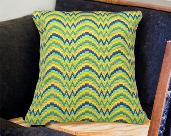 Bargello Cushion, 1970s style cushion, Retro style cushion, One Off, Decorative pillow,gift for home, Free UK Delivery