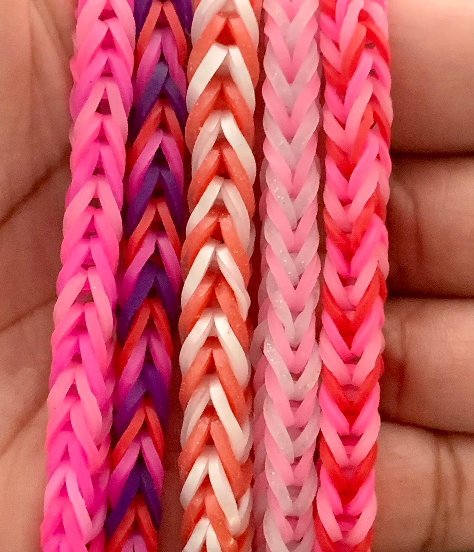 Valentine's Day Loom Band Bracelet variety Pink Red Etsy
