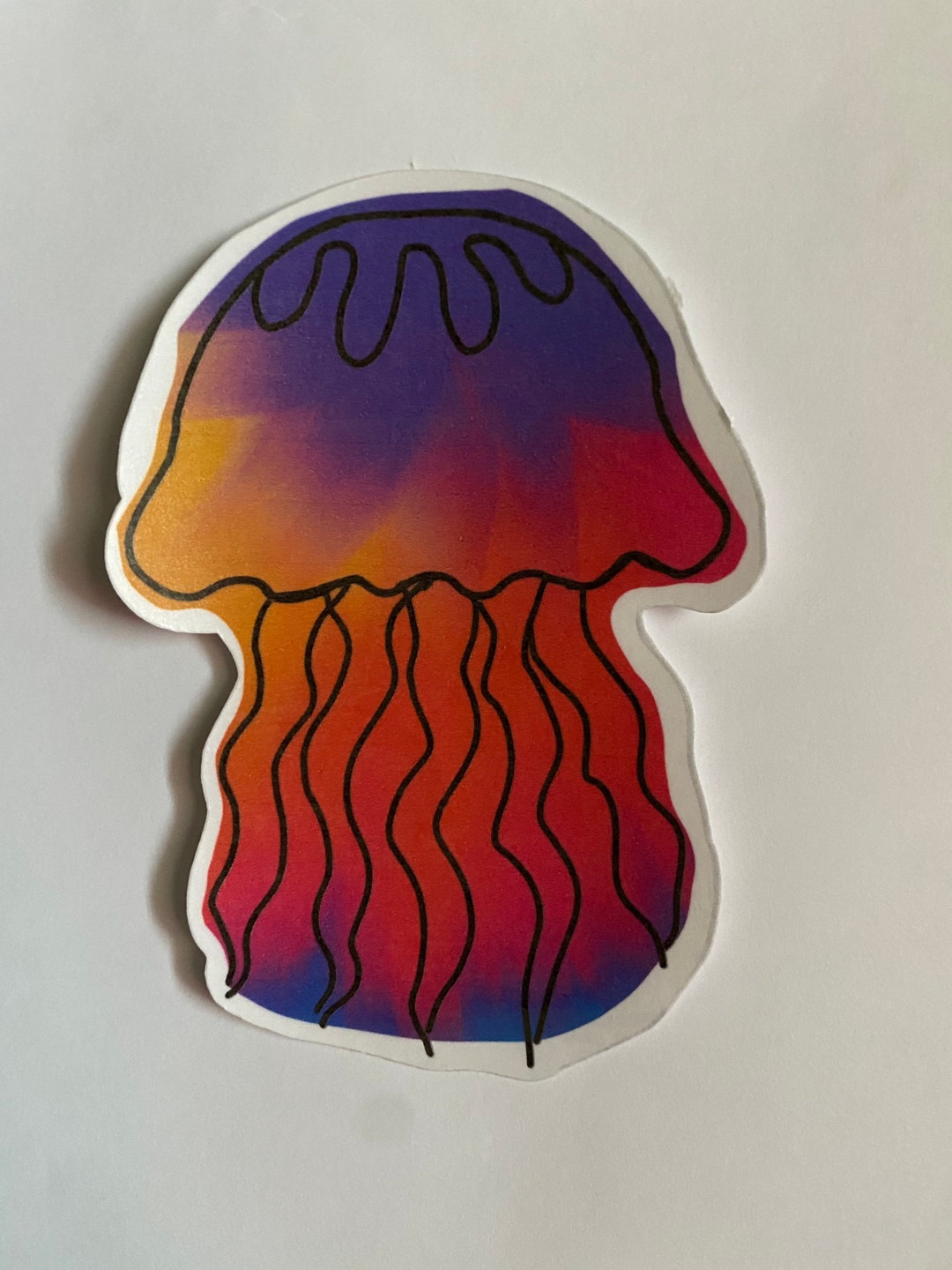 Tie-dye Jellyfish Sticker, Tie-dye Sticker, Sticker, Tie-dye, Jellyfish ...