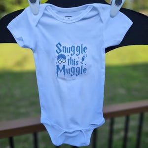 Potter themed baby Onesie Snuggle this Muggle