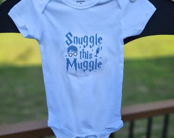 Potter themed baby Onesie Snuggle this Muggle