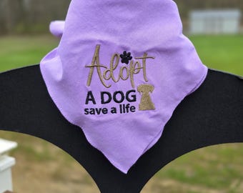 The "Adopt a dog, save a life" pet bandana