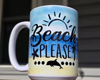 Beach please 15 oz. mug