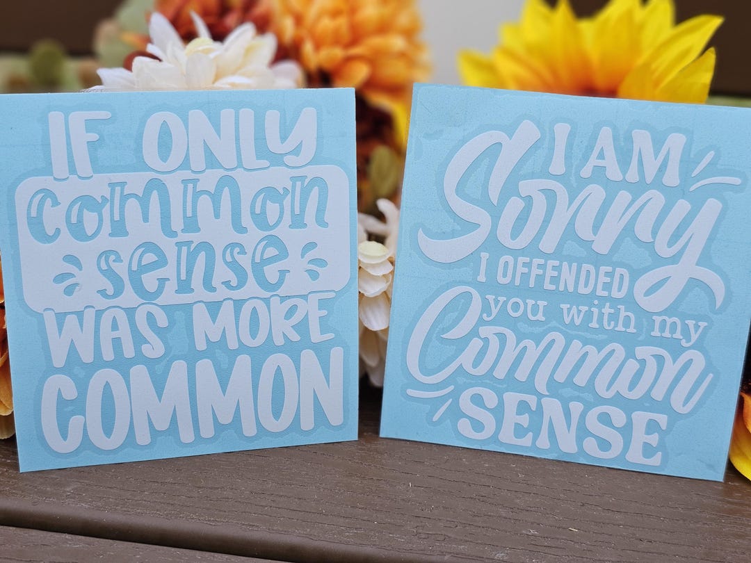 Common Sense Window Decals. - Etsy