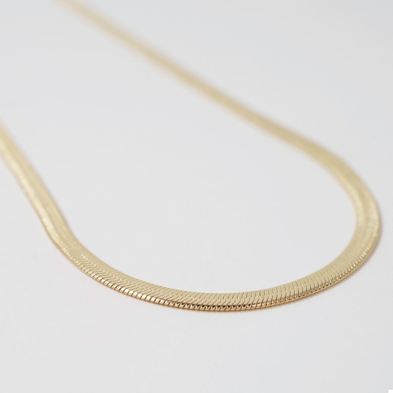 18k Gold Filled Herringbone Necklace 18k Gold Filled | Etsy