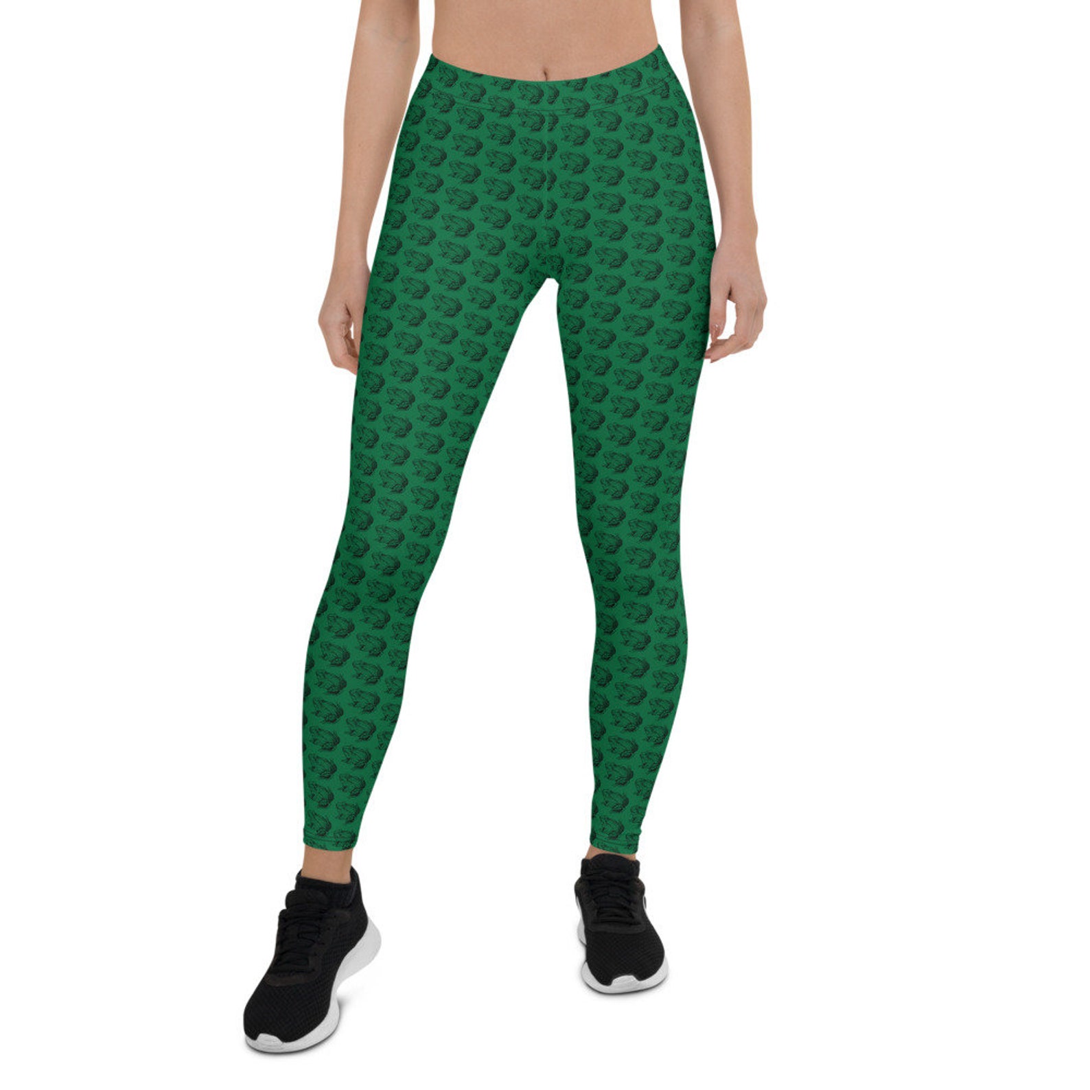 Frog Print Green Leggings Yoga Pants - Etsy Italia