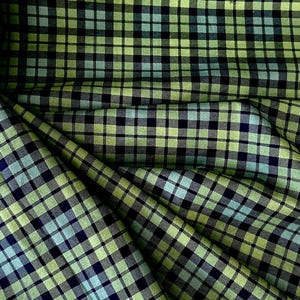 Green Tartan Plaid 44&quot; Wide 100% Cotton Quilting Fabric - Sold by the Yard