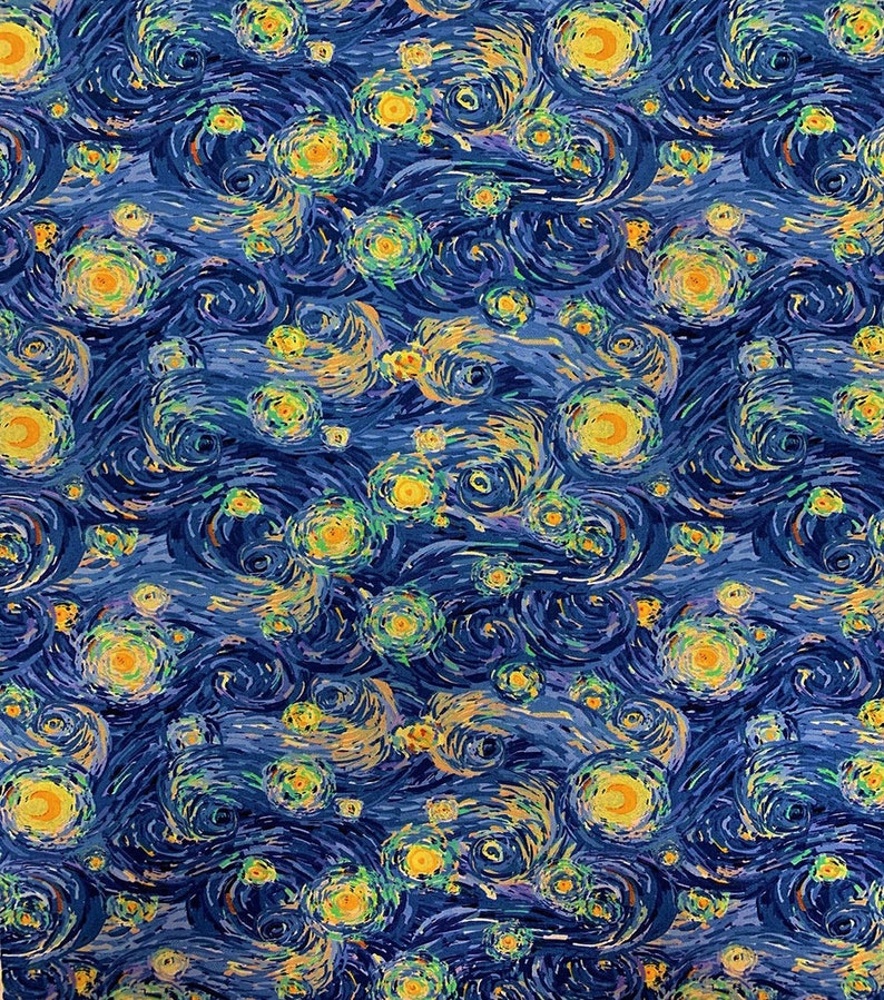 Blue and Yellow Swirls Vincent Van Gogh starry Etsy