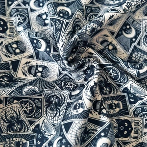 Halloween Spooky Tarot Cards 43" Wide 100% Cotton Super Snuggle Flannel Fabric - Sold by the Yard