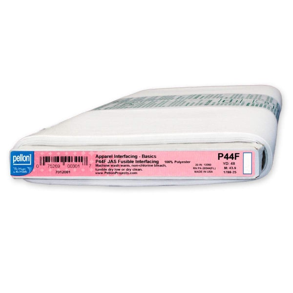 Pellon P44F Fusible Interfacing 20'' Wide - White - Sold by The Yard | Stabilizer | Fabric | Polyester | Dressmaking | Seamstress | Sewing