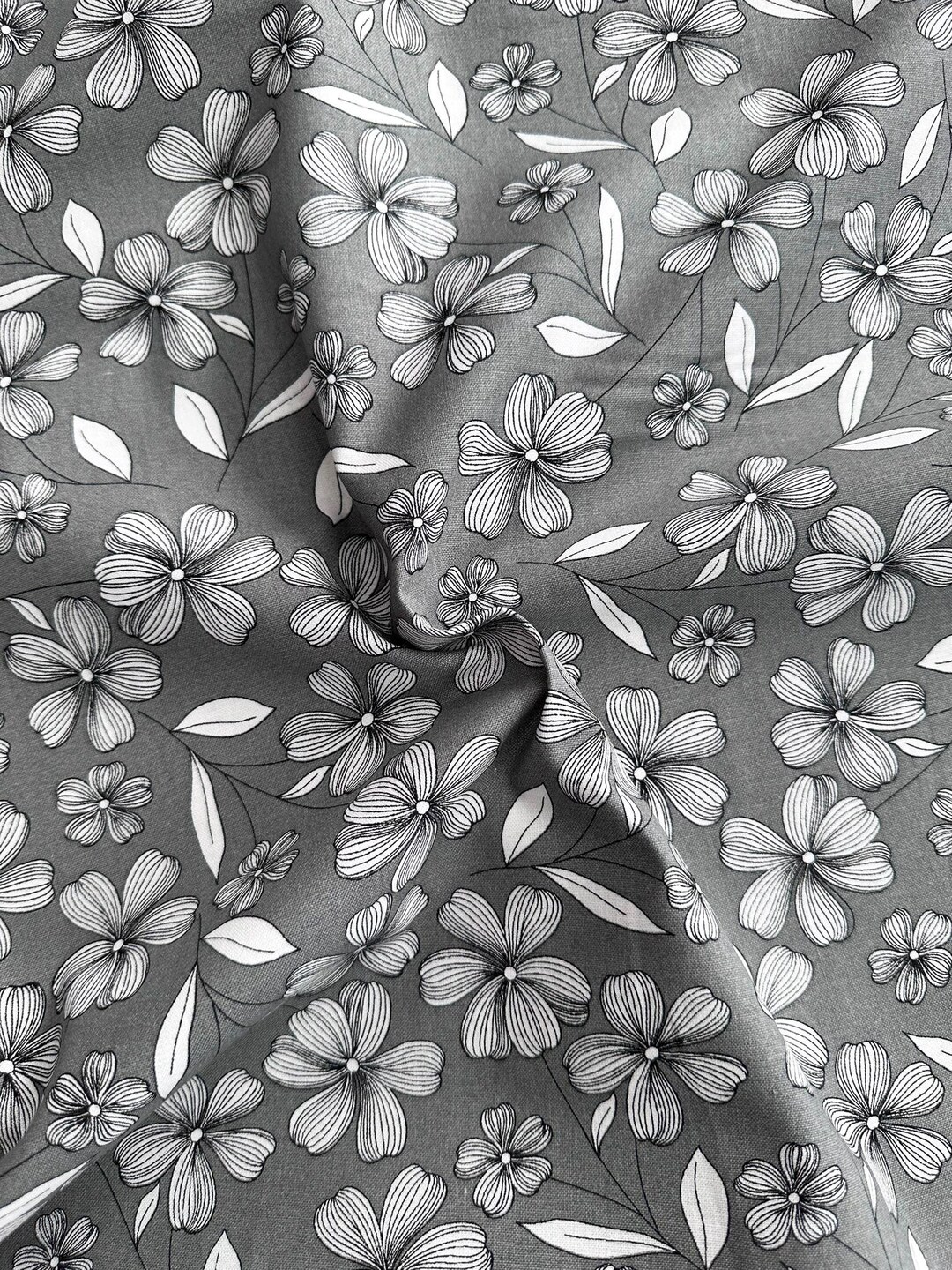 White/Black Blend Novelty Fabric main image 1
