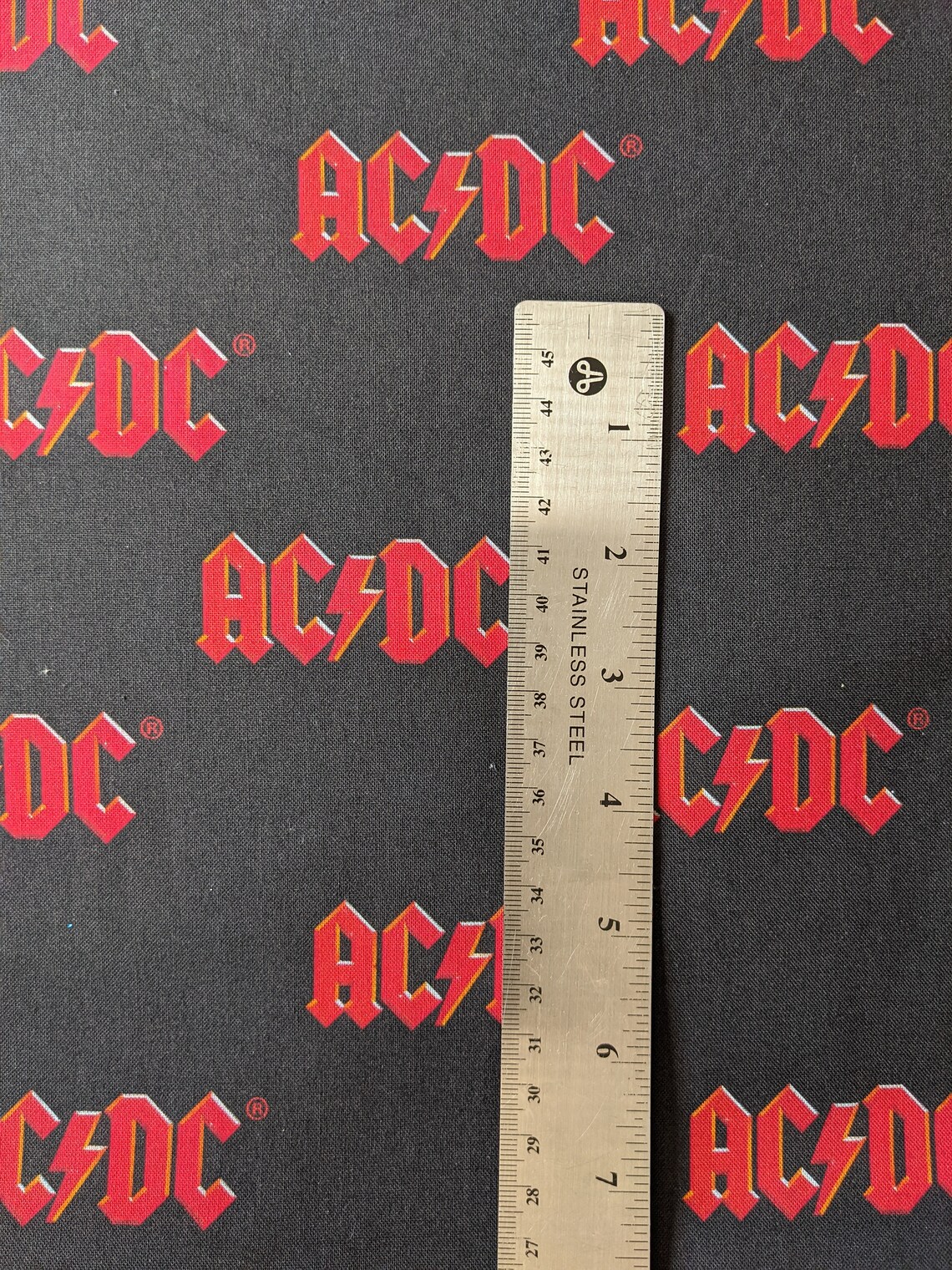 AC/DC Logo 43 Wide 100 Cotton Fabric Sold By 1/2 Yard Etsy