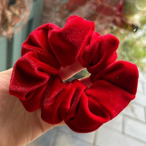 Bright Red Velvet Scrunchie | Gorgeous Vibrant Shade | Handmade & Soft | That Scrunchie Brand