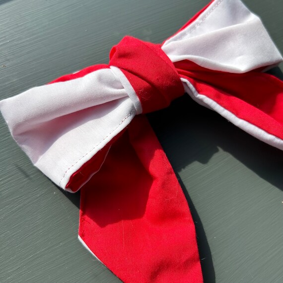 Handmade England Flag Hair Bow – St George's Cross Pattern, 3.5x4.5 Inch Clip For Girls (Perfect For Match Days!)-258611
