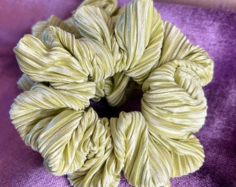 Lime Plissé Sheen Scrunchie | Handmade and High Quality | That Scrunchie Brand