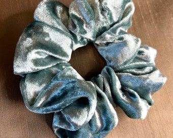 Duck Egg Blue Crushed Velvet Scrunchie | Soft & Luxurious | That Scrunchie Brand