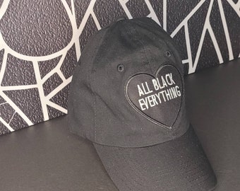 All black Heart Hat