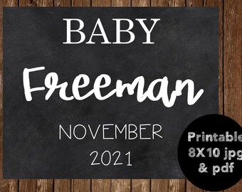 Custom Pregnancy Announcement, Pregnancy Announcement, We're Expecting Sign, Pregnancy Sign, Printable Pregnancy sign, Pregnancy Chalk Sign