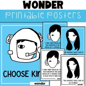 Wonder Novel Study: Printable Posters - Etsy