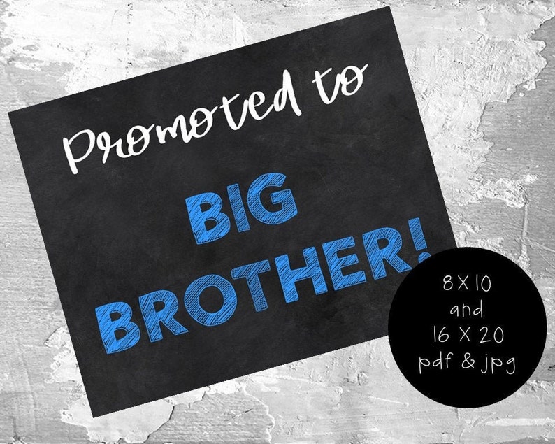 Big Brother Sign, Promoted to Big Brother Sign, Printable Big Brother ...
