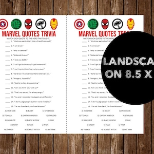 Avengers Trivia Printable, Avengers Birthday Party, Printable Marvel ...