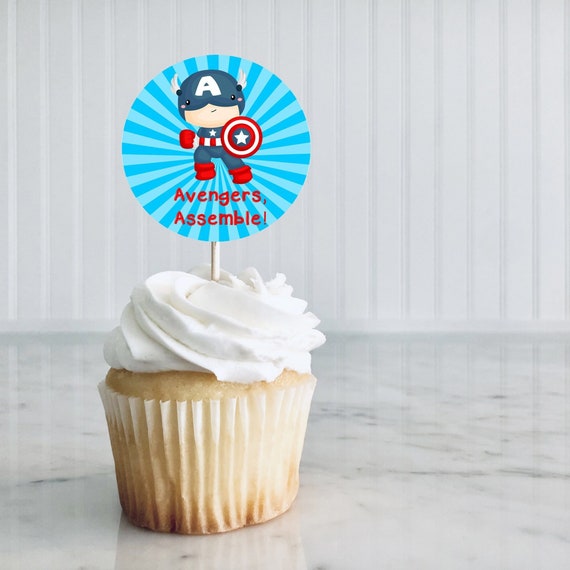 Printable Avengers Cupcake Topper Printable Captain America | Etsy