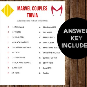 Avengers Trivia Printable, Avengers Birthday Party, Printable Marvel ...
