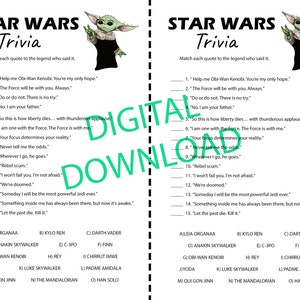 Printable Star Wars Trivia, Printable Mandalorian Game, Star Wars ...