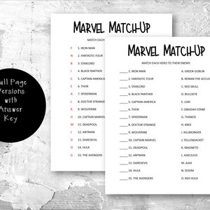 Avengers Trivia Printable, Avengers Birthday Party, Printable Marvel ...