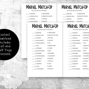 Avengers Trivia Printable, Avengers Birthday Party, Printable Marvel ...