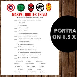 Avengers Trivia Printable, Avengers Birthday Party, Printable Marvel ...