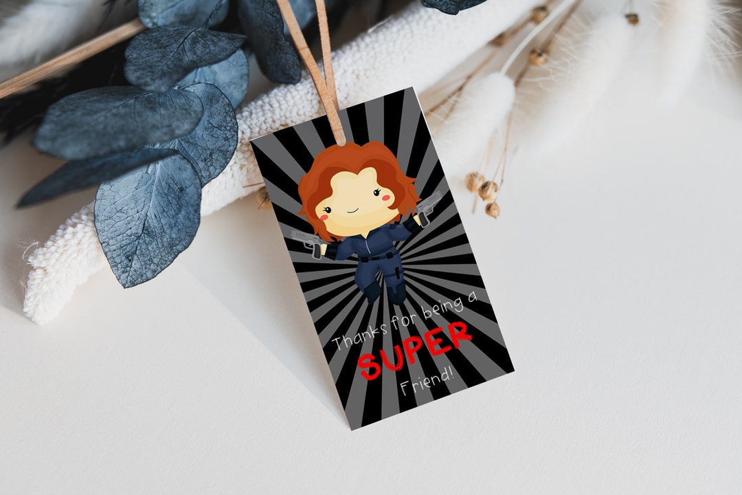 Printable Avengers Gift Tag, Black Widow Gift Tag, Avengers Birthday
