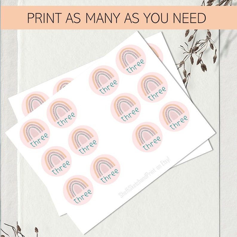 Rainbow Cupcake Toppers, Printable Cupcake Topper, Pink Rainbow 1st ...