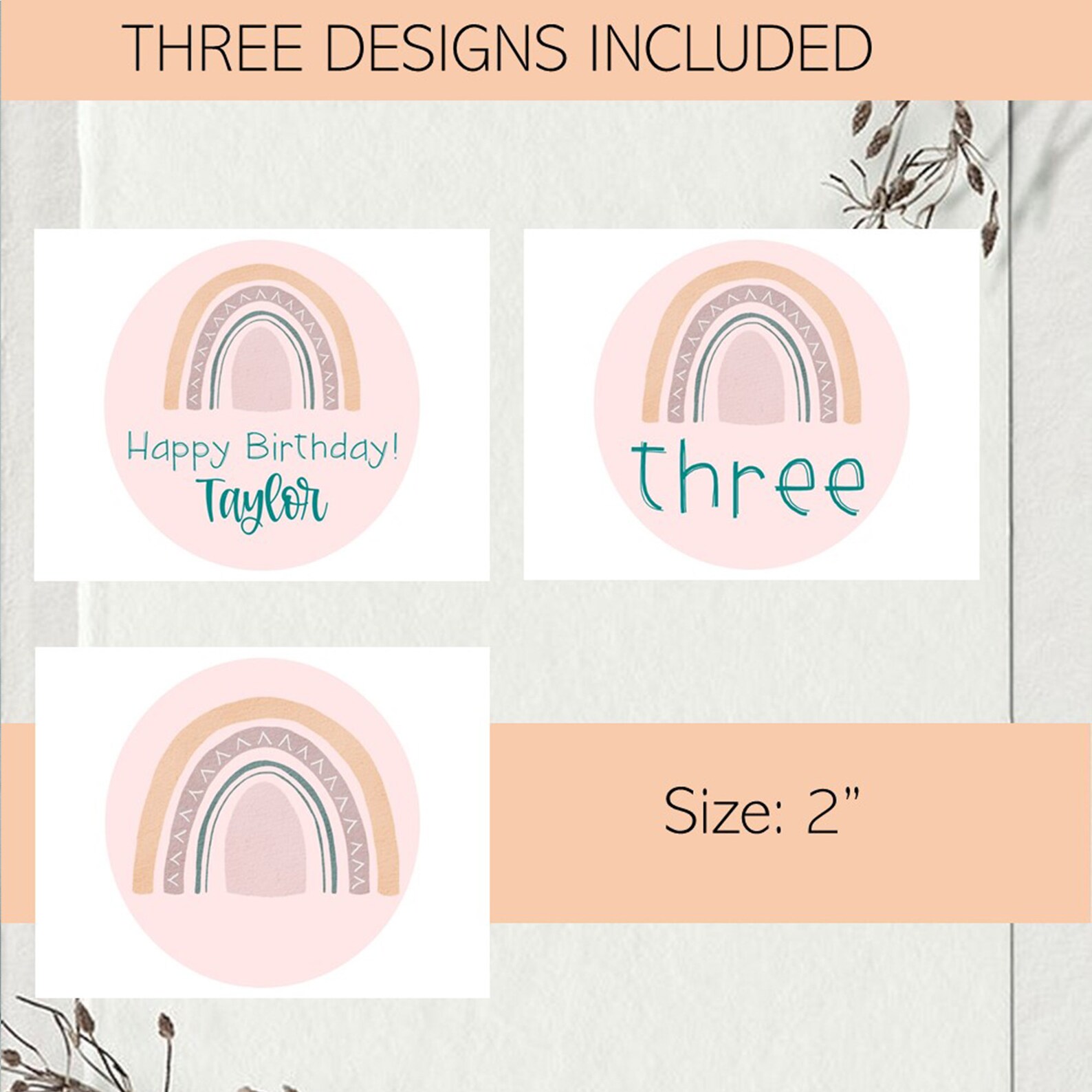 Rainbow Cupcake Toppers, Printable Cupcake Topper, Pink Rainbow 1st ...