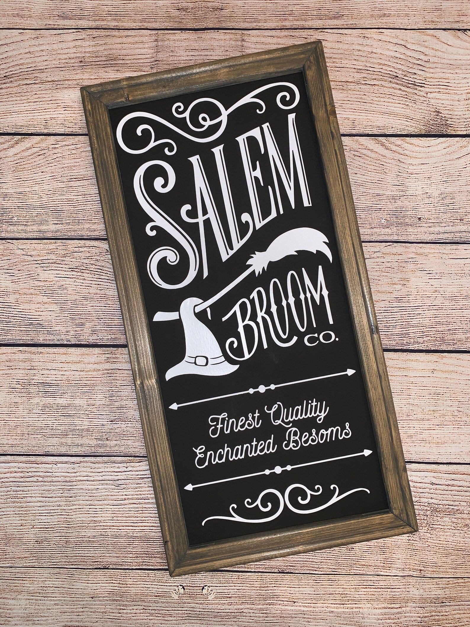 Salem Broom Sign Salem Broom Co Halloween Decor Farmhouse Etsy