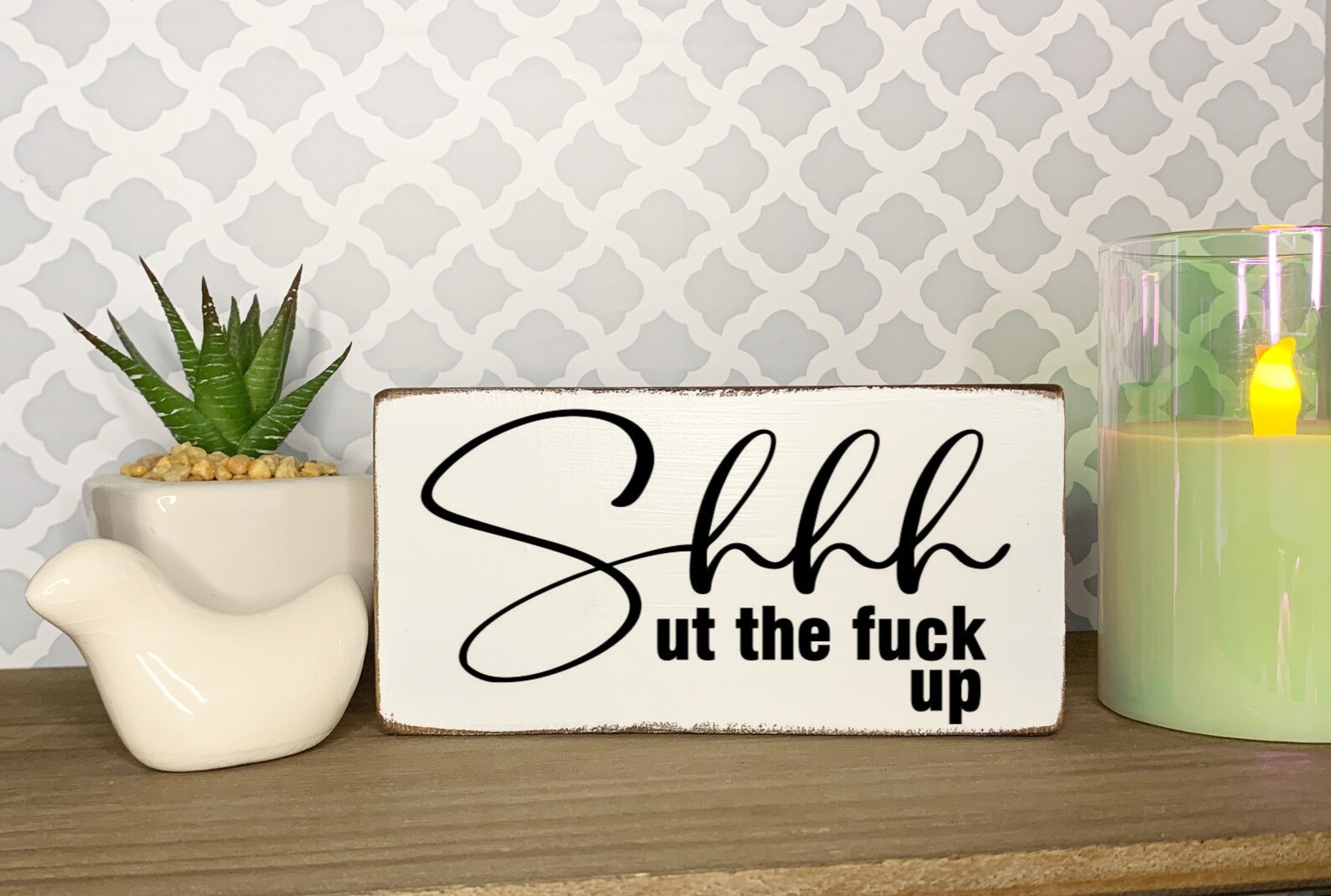 Offensive Sign Rude Home Decor Shut the F Up Inappropriate Etsy