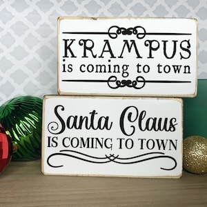 Krampus Decor, Gothic Christmas, Scary Christmas, Santa Claus is Coming to Town, Horror Christmas, Krampusnacht, Dark Humor Gift, Creepy