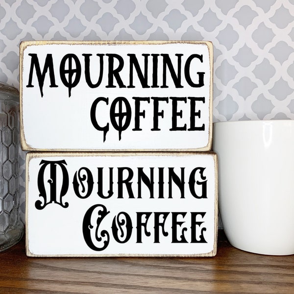 Mourning Coffee, Spooky Kitchen Decor, Dark Humor Gifts, Offensive Home Decor, Victorian Halloween Decor, Haunted Home, Gothic Coffee Cup