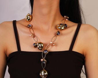 Barock Perlen Statement Halsketten Set