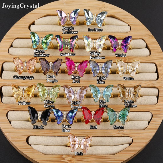 Glass butterfly rings online