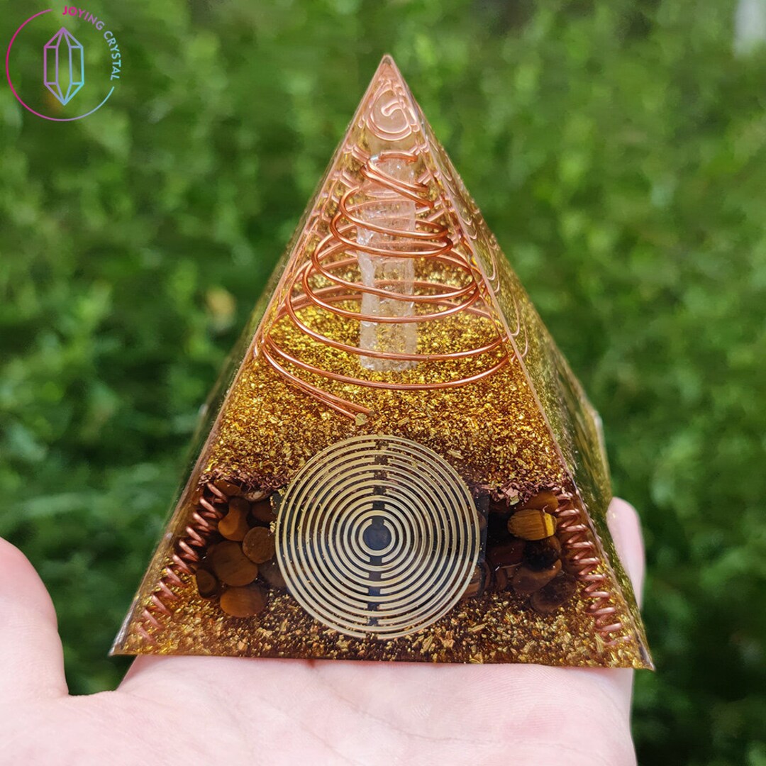 Natural Crystal Metals Orgonite Pyramidnatural Tiger Eye Etsy