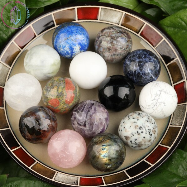 40mm Carved Gemstone Ball,Crystal Sphere,Crystal Ball,Reiki Stone Ball,Healing Stone Ball,Meditation Stone Ball,Healing Pocket Stone